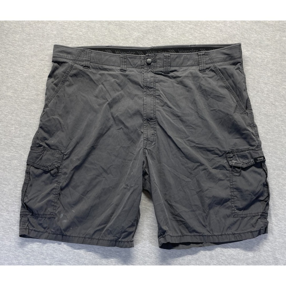 Wrangler Cargo Shorts Mens 46 Charcoal Gray Cotton Utility Pockets Casual Wear